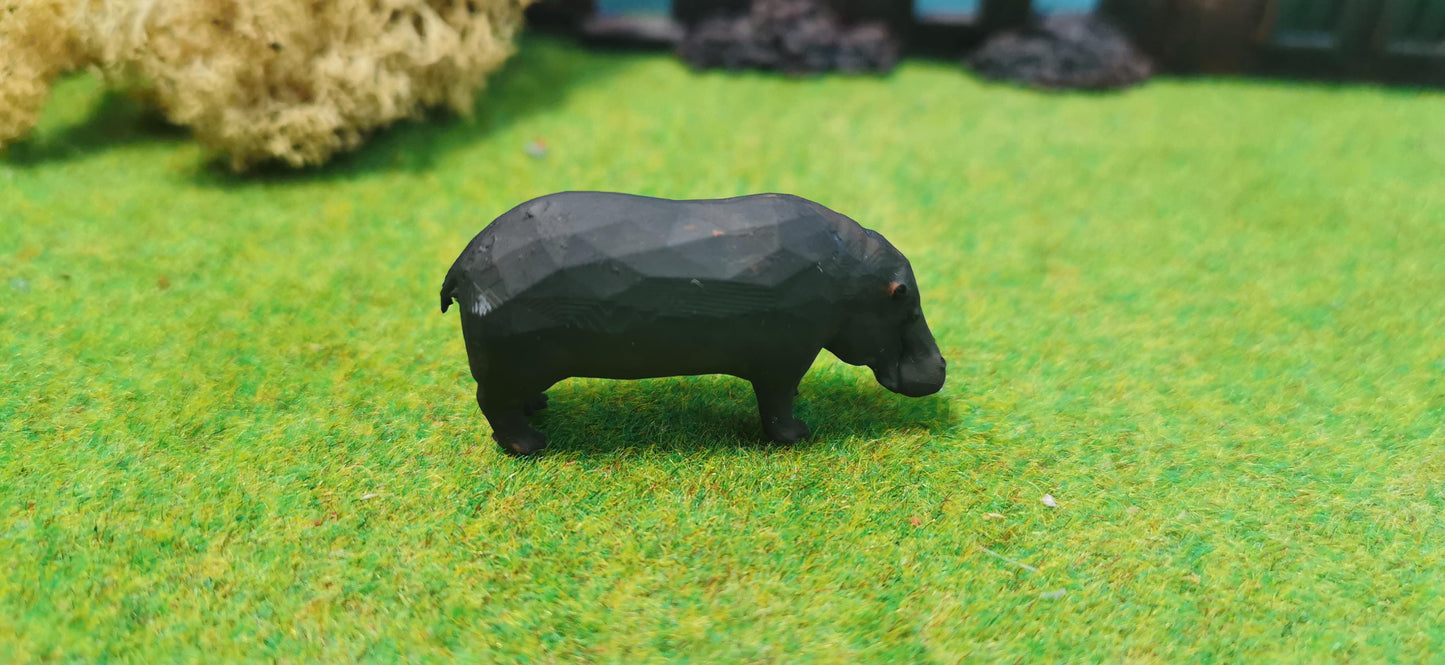 Hippo Flusspferd Nilpferd aus Resin 1:87 (H0) - bemalt oder unbemalt