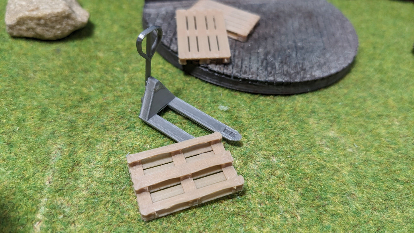 Hubwagen Hubstapler Ameise + 3 Europaletten aus Echtholzfilament