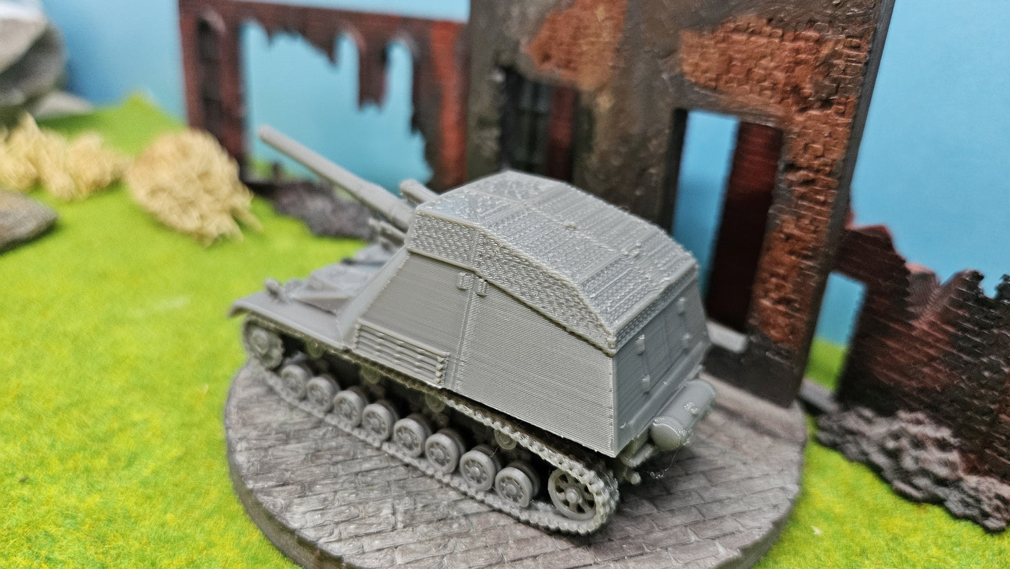 Panzerhaubitze "Hummel" mit Käfigpanzerung