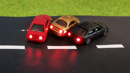 Beleuchtete Modellautos für Spur TT (1:100), Spur N (1:160), Spur Z (1:220)