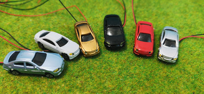 Beleuchtete Modellautos für Spur TT (1:100), Spur N (1:160), Spur Z (1:220)