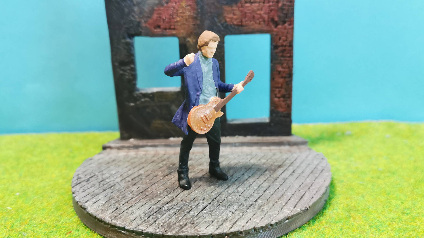 Konzert-Musiker mit Gitarre Resin-Figur - optional bemalt