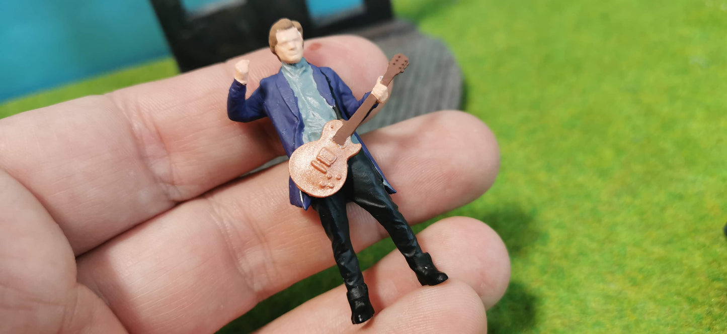 Konzert-Musiker mit Gitarre Resin-Figur - optional bemalt