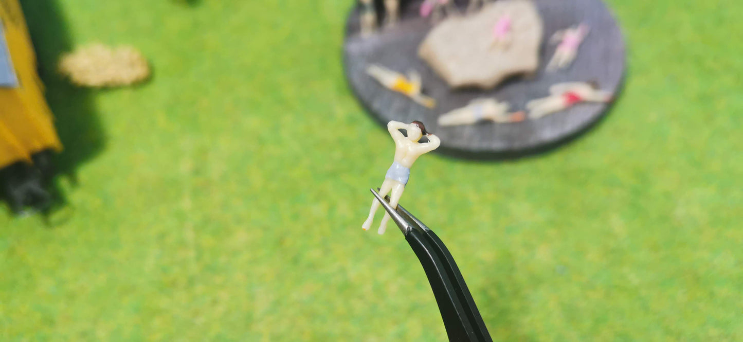 10x Strand Urlaub Sommer Figuren Beach Spur N (1:160) oder H0 (1:87)