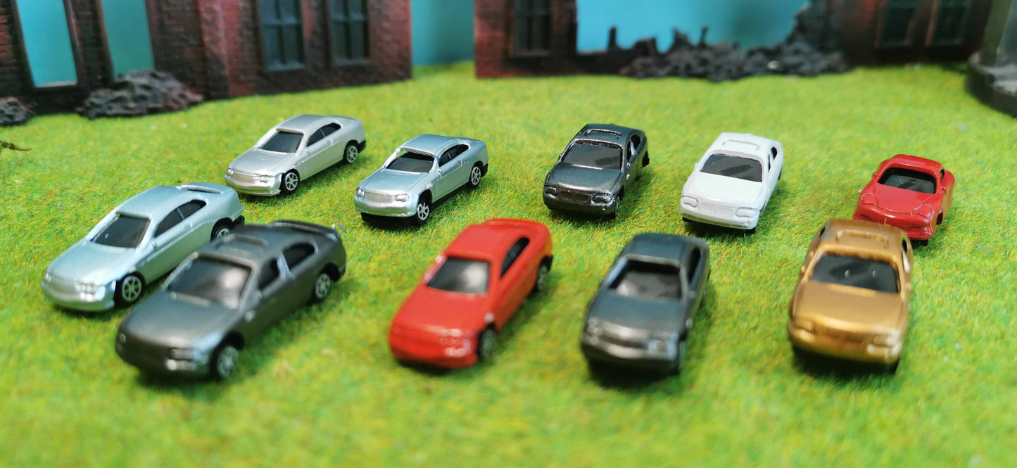 Farbige Modellautos für Spur TT (1:100), Spur N (1:160), Spur Z (1:220)