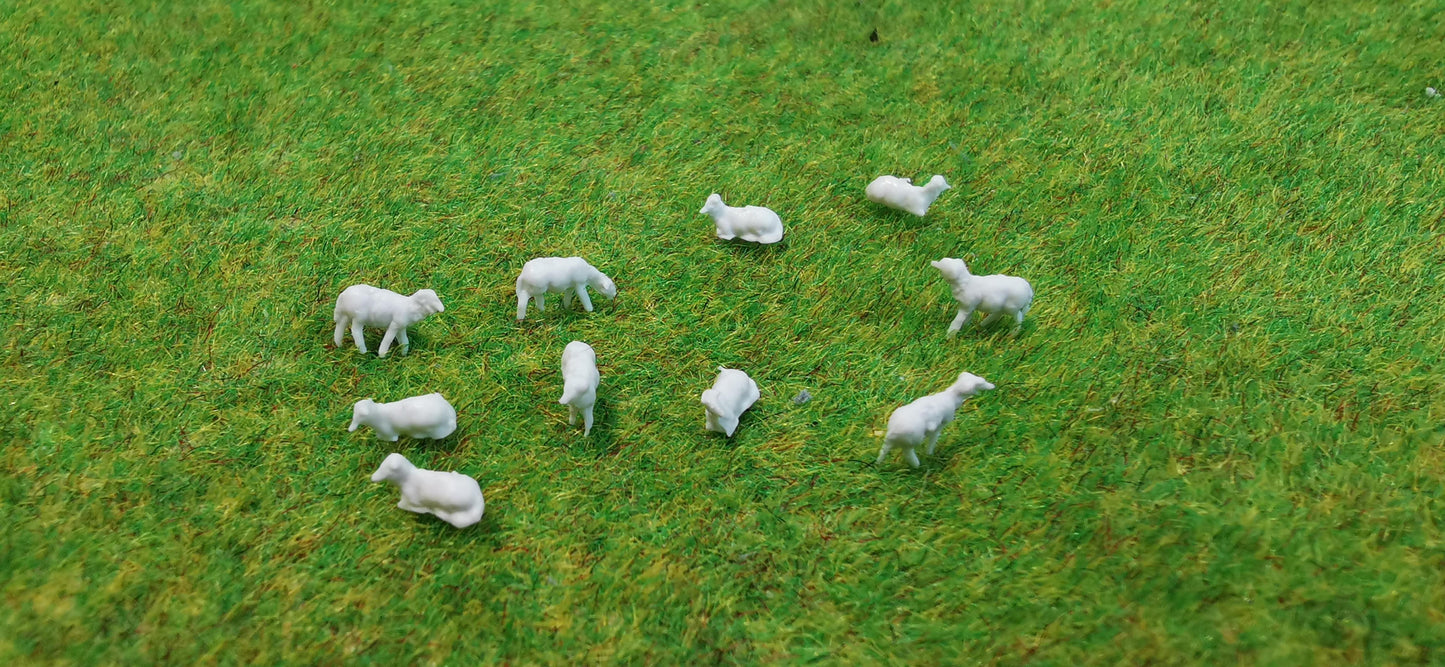 10x Schafe Schafsherde Set - weiß