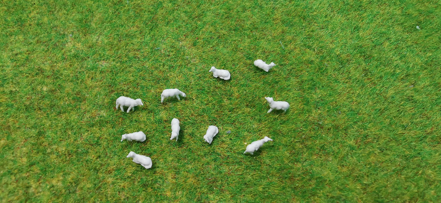 10x Schafe Schafsherde Set - weiß