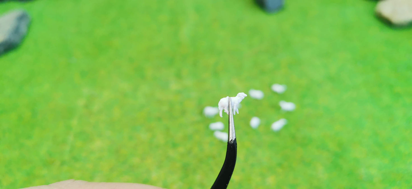 10x Schafe Schafsherde Set - weiß