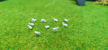 10x Schafe Schafsherde Set - weiß
