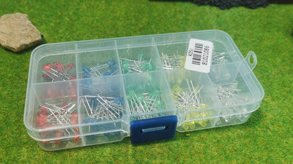 200x LED Sortiment 3mm - viele Farben diffus