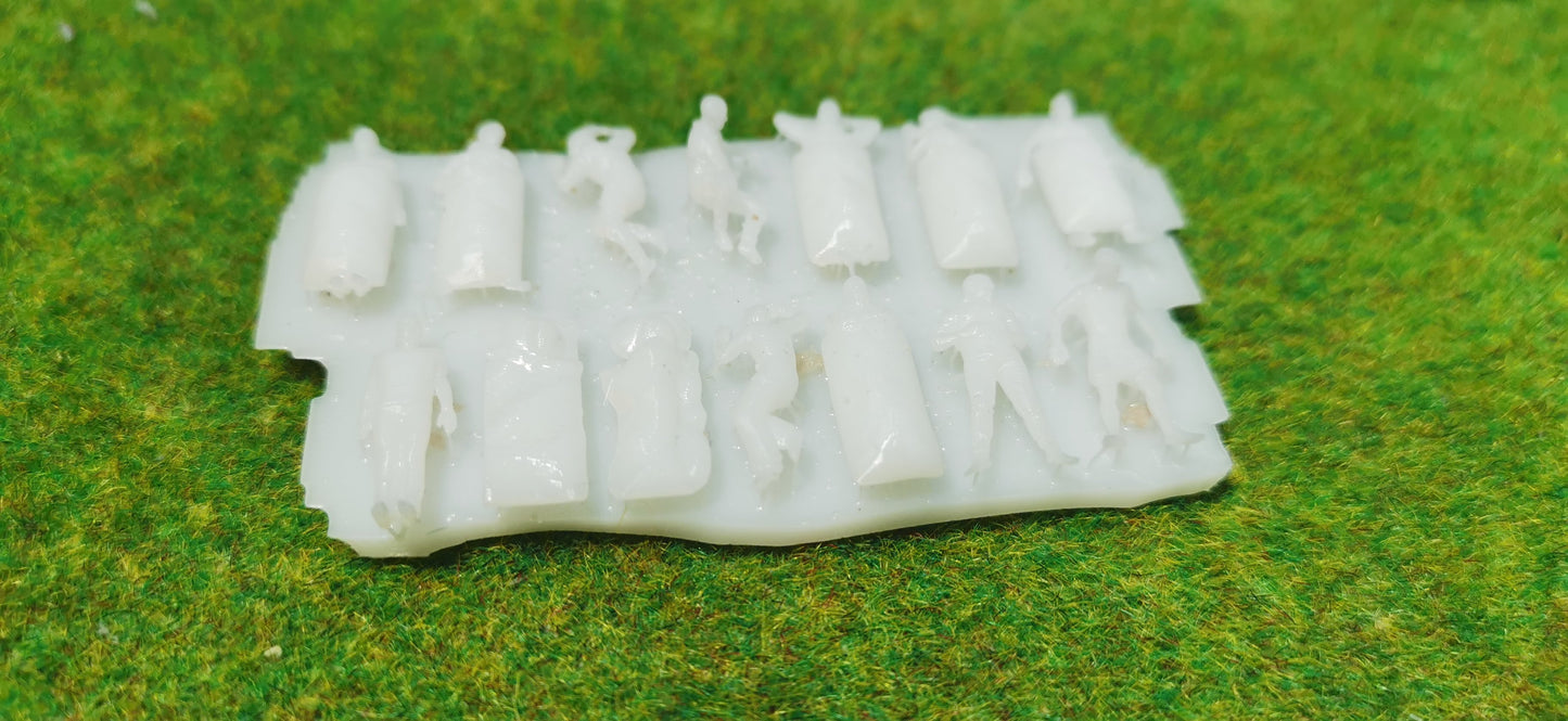 14x schlafende Figuren 1:87 Spur H0 für Schlafwagen, Schlafwaggon - Made in Germany