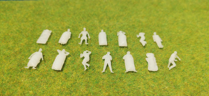 14x schlafende Figuren 1:87 Spur H0 für Schlafwagen, Schlafwaggon - Made in Germany
