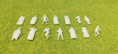 14x schlafende Figuren 1:87 Spur H0 für Schlafwagen, Schlafwaggon - Made in Germany