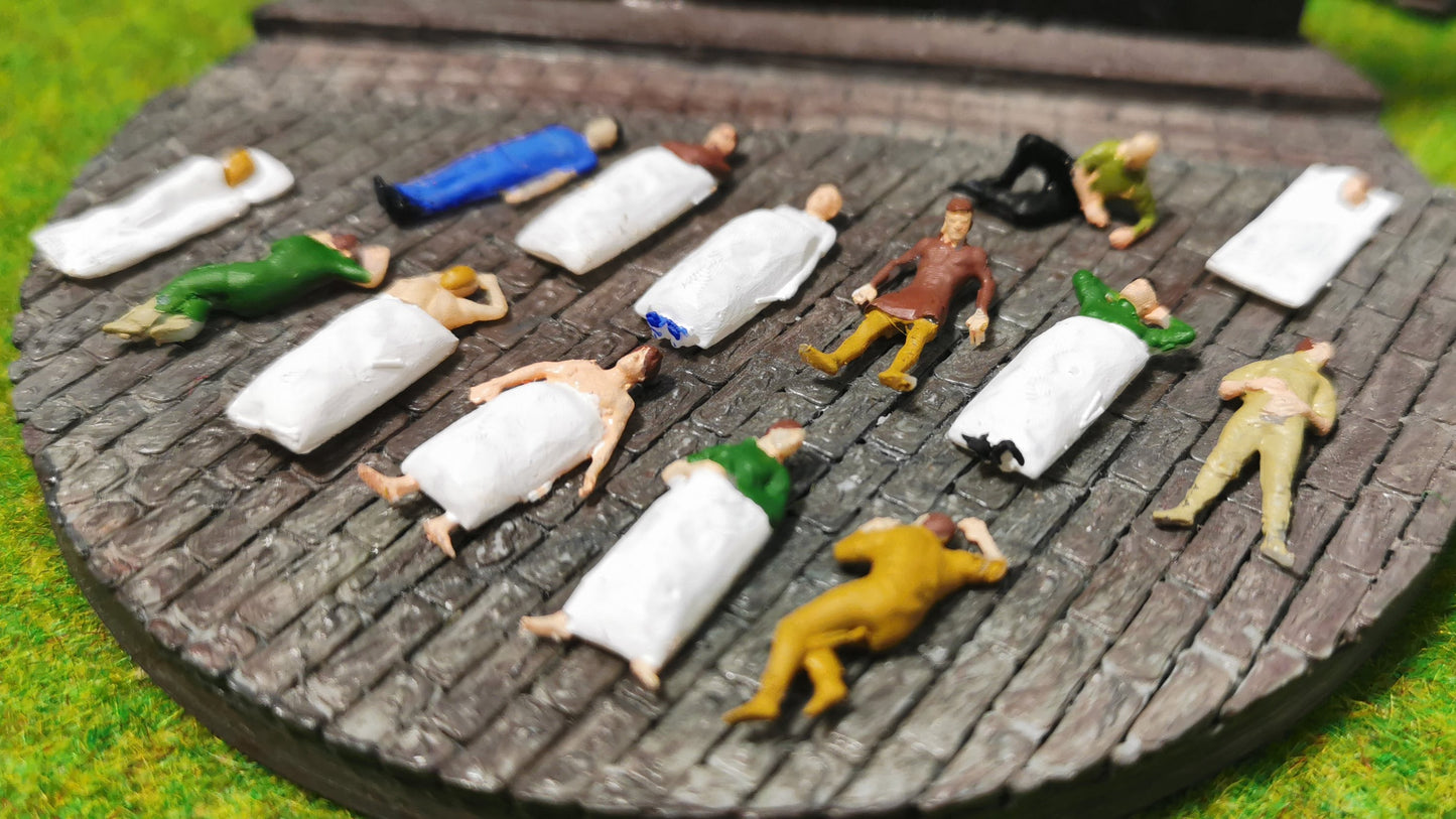 14x schlafende Figuren 1:87 Spur H0 für Schlafwagen, Schlafwaggon - Made in Germany