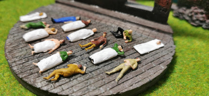 14x schlafende Figuren 1:87 Spur H0 für Schlafwagen, Schlafwaggon - Made in Germany