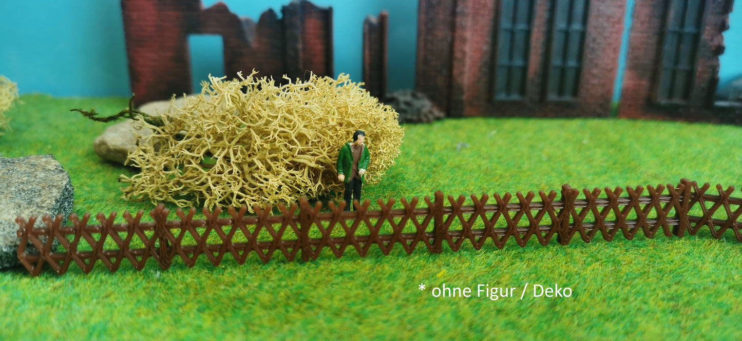 10 Stück Jägerzaun Holzzaun im dunklen Holzlook