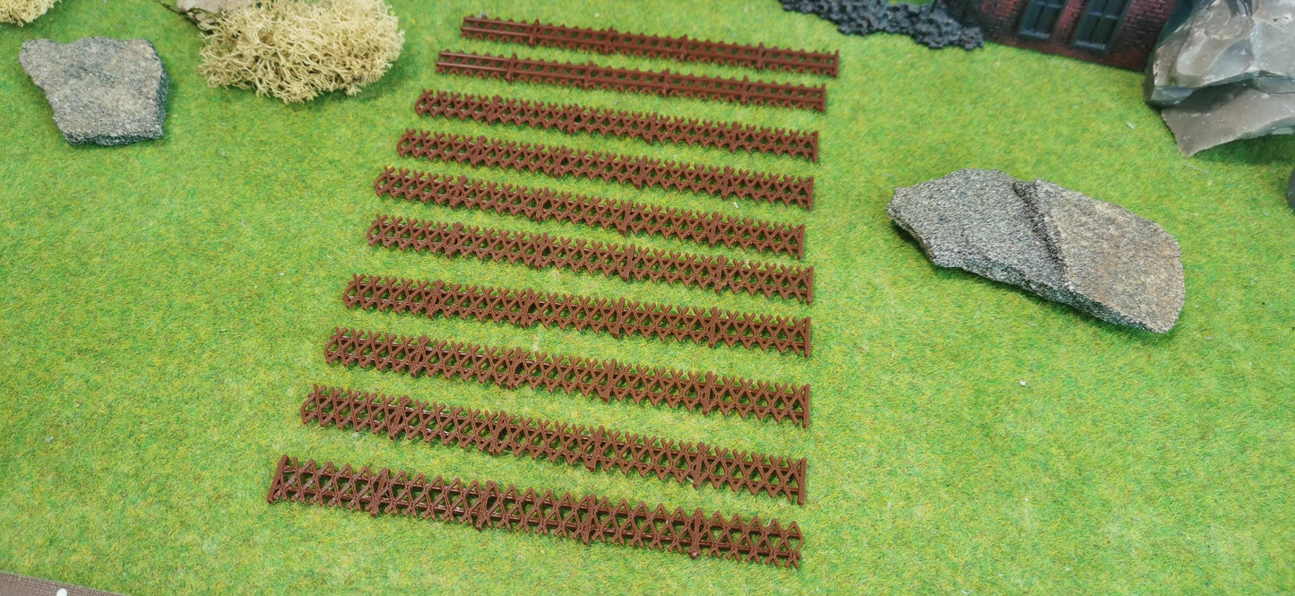 10 Stück Jägerzaun Holzzaun im dunklen Holzlook