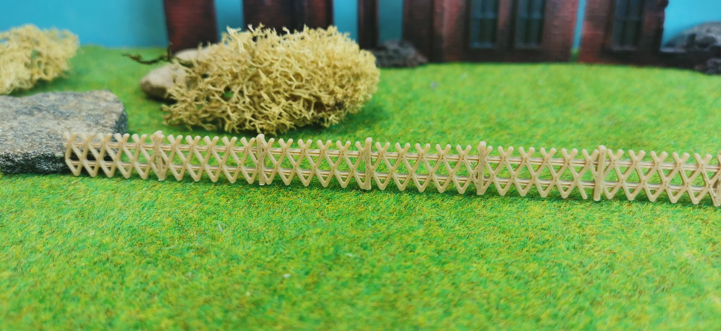 10 Stück Jägerzaun Holzzaun im dunklen Holzlook