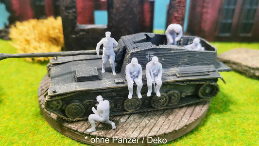 6x Resin Figuren Soldaten "Jagdpanzer Besatzung" Wehrmacht WW2