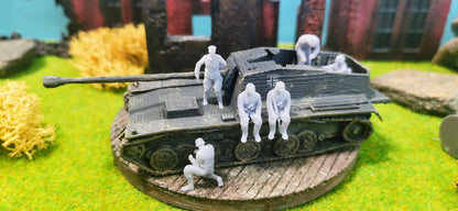 6x Resin Figuren Soldaten "Jagdpanzer Besatzung" Wehrmacht WW2