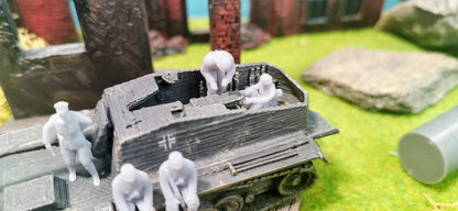 6x Resin Figuren Soldaten "Jagdpanzer Besatzung" Wehrmacht WW2