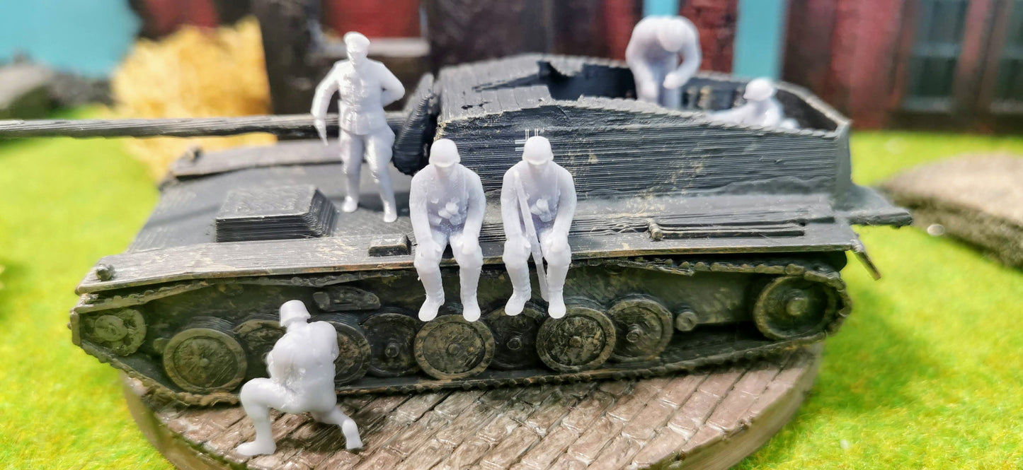6x Resin Figuren Soldaten "Jagdpanzer Besatzung" Wehrmacht WW2