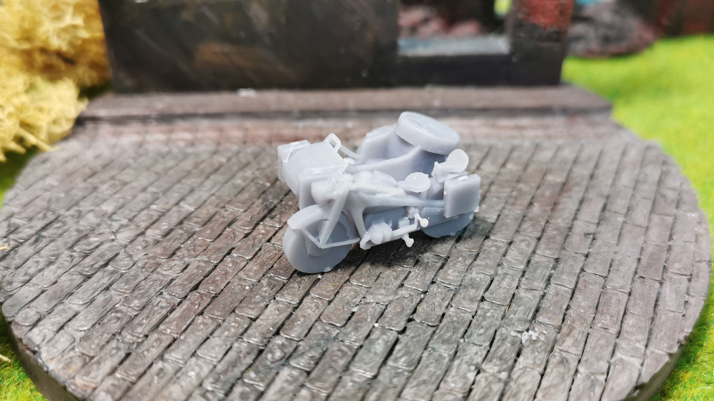 KS-750 Motorrad mit Beiwagen WW2 aus Resin