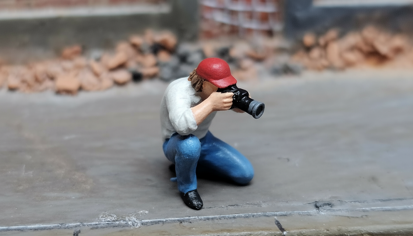 3x Sportfotografen Fotograph Photograph aus Resin