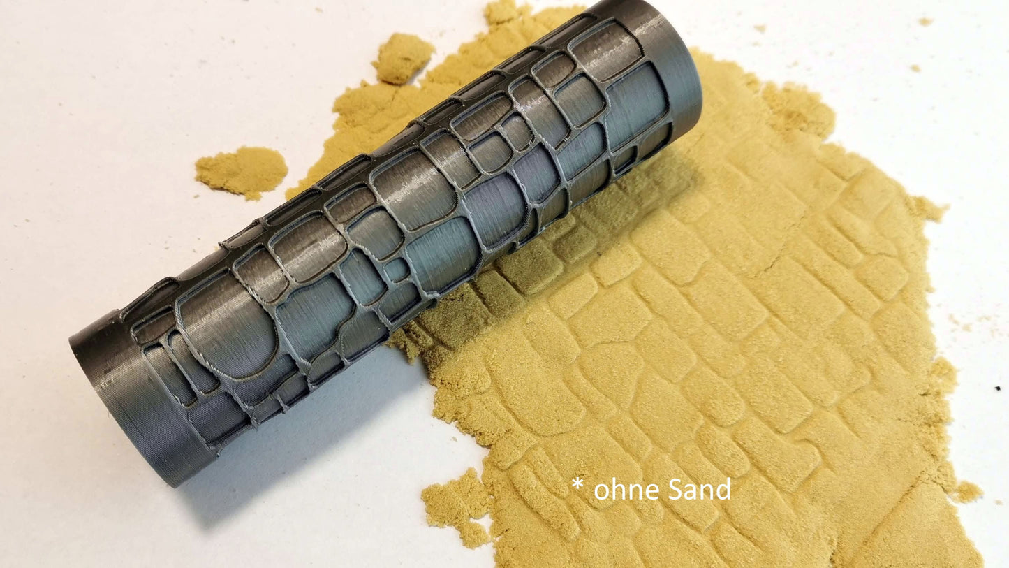 Kopfsteinpflasterwalze #2 "Kopfsteinpflaster Steg" Pflasterwalze für Modellbau