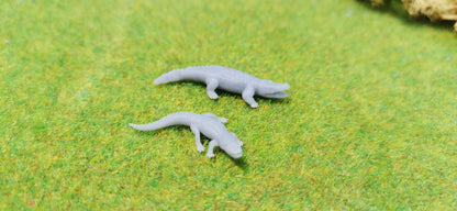 2x Krokodil Aligatoren Set aus Resin 1:87 (H0) - bemalt oder unbemalt
