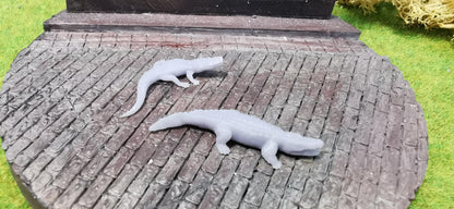 2x Krokodil Aligatoren Set aus Resin 1:87 (H0) - bemalt oder unbemalt