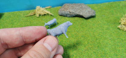 4x Kühe Bulle Kuhherde Set aus Resin 1:87 (H0) - bemalt oder unbemalt