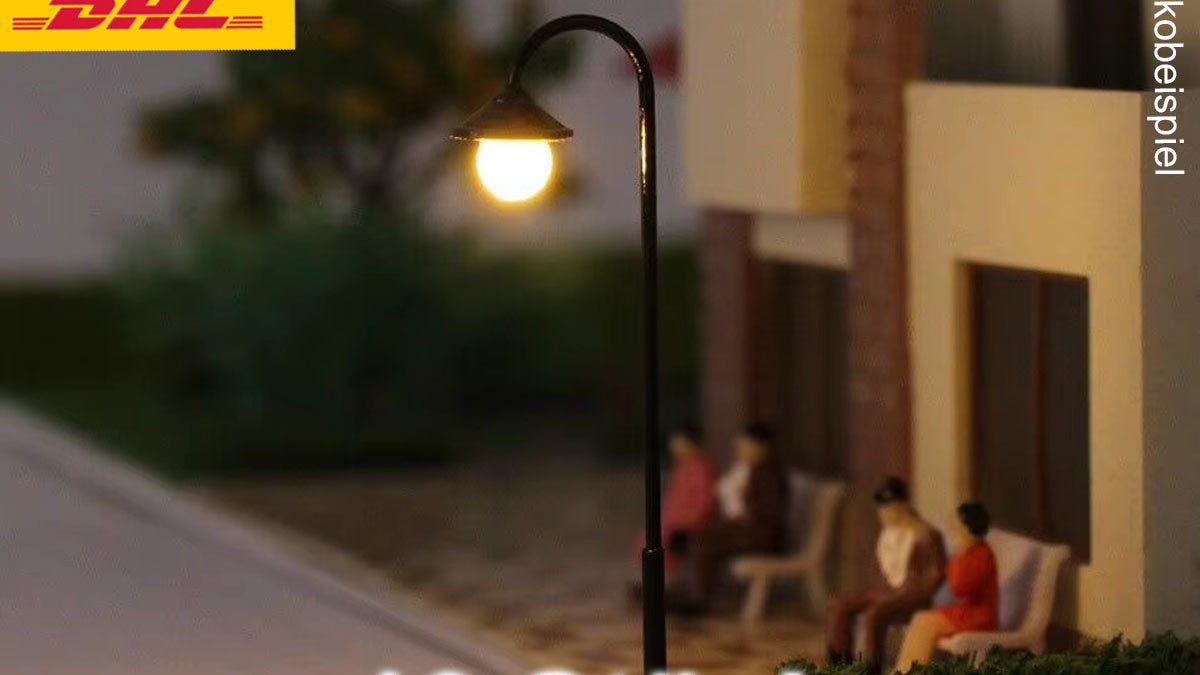 10 Stück LED Straßenlampen Bogenleuchten 4,5cm Bogenlampen für H0 TT schwarz