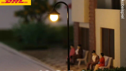 10 Stück LED Straßenlampen Bogenleuchten 4,5cm Bogenlampen für H0 TT schwarz