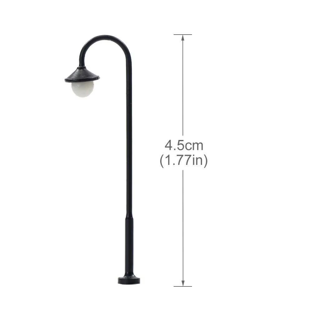 10 Stück LED Straßenlampen Bogenleuchten 4,5cm Bogenlampen für H0 TT schwarz