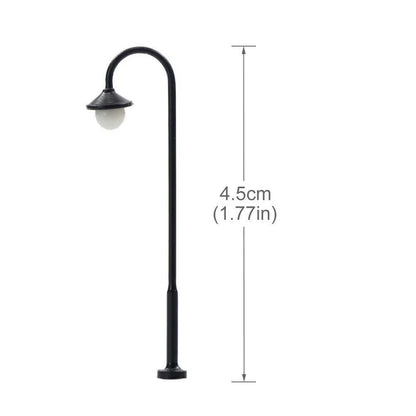 10 Stück LED Straßenlampen Bogenleuchten 4,5cm Bogenlampen für H0 TT schwarz