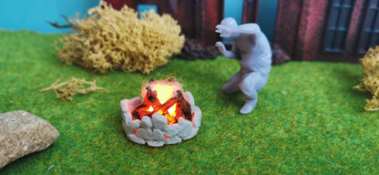 Lagerfeuer für Spur 1 (1:32) oder 1:35 mit LED Brandflackern