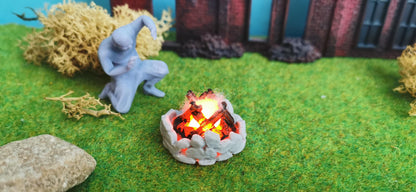 Lagerfeuer für Spur 1 (1:32) oder 1:35 mit LED Brandflackern
