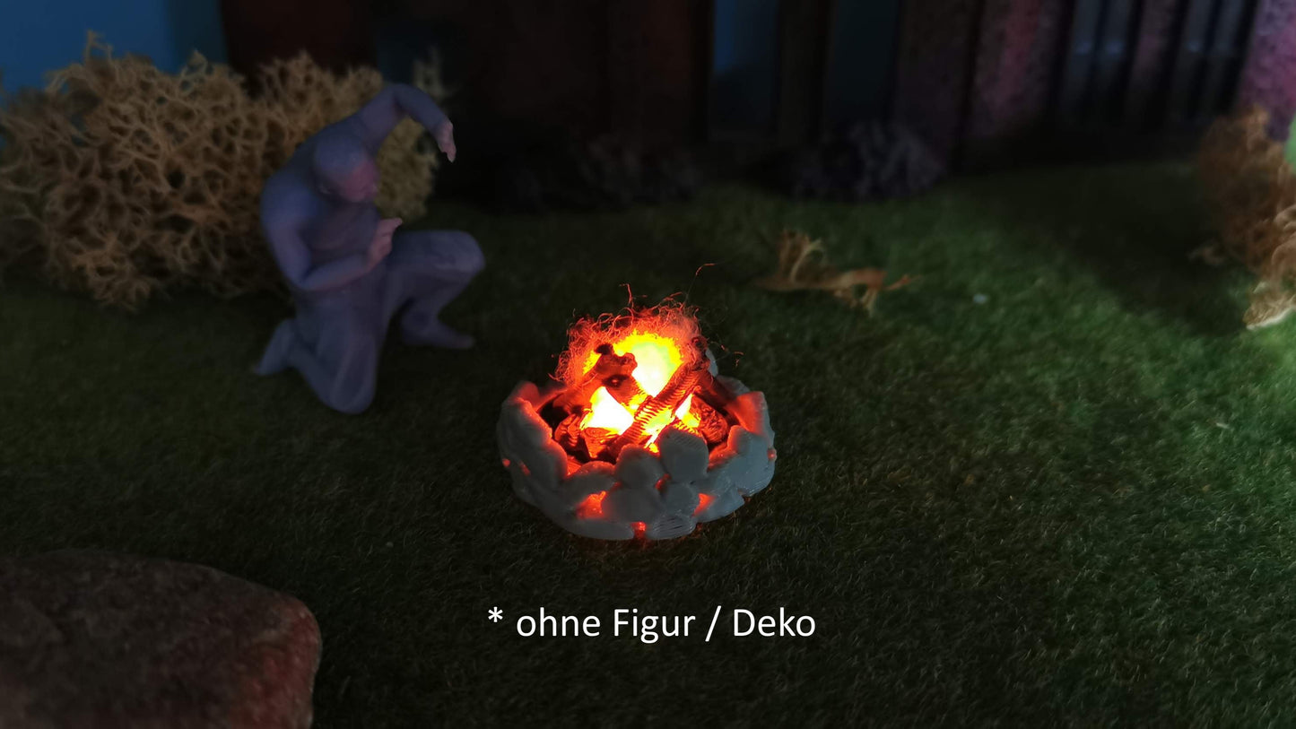 Lagerfeuer für Spur 1 (1:32) oder 1:35 mit LED Brandflackern