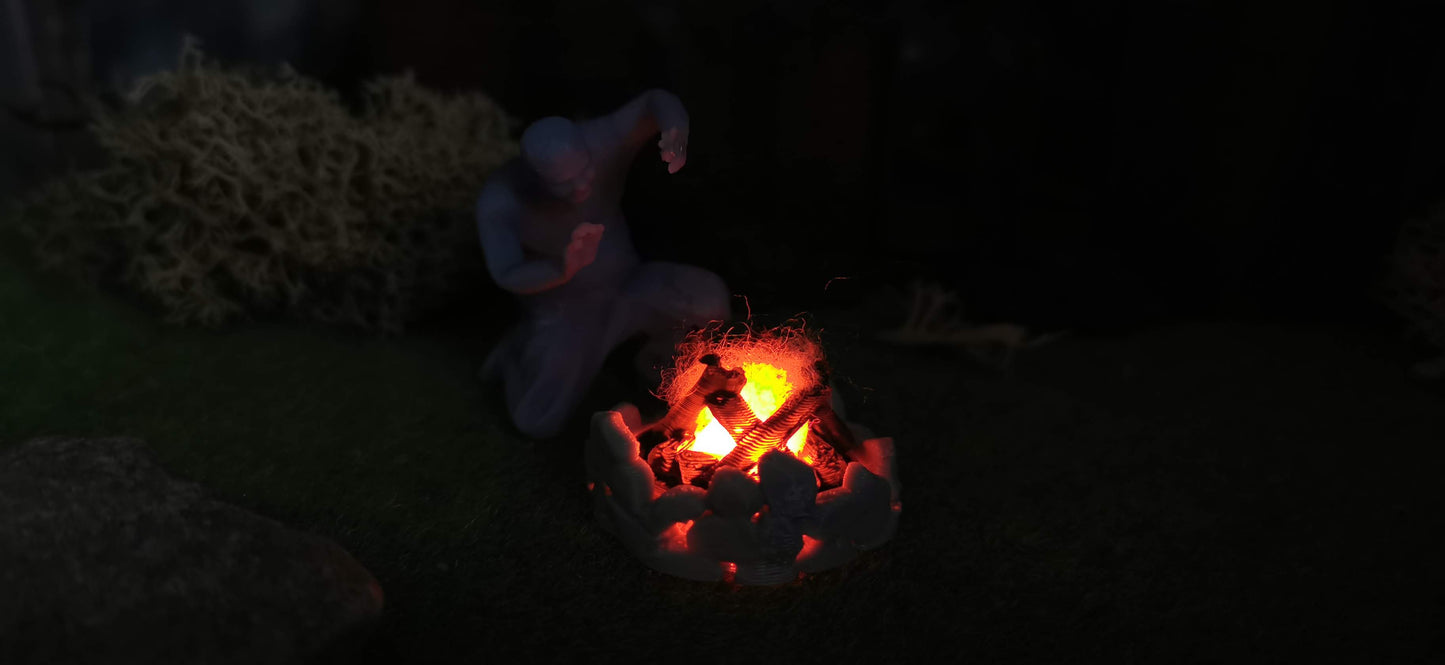 Lagerfeuer für Spur 1 (1:32) oder 1:35 mit LED Brandflackern