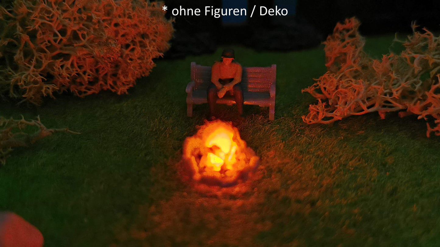 Lagerfeuer mit spezieller Feuer-LED "Brandflackern"