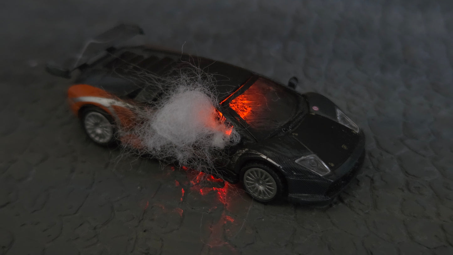 Diverse brennende H0 Autos "Krawalle" + Feuer LED (1:87)