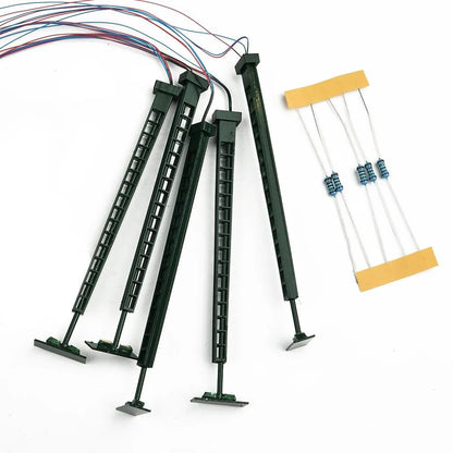 5x Flutlichtstrahler Bahnsteigleuchte H0 TT mit LED Leuchte am Mast