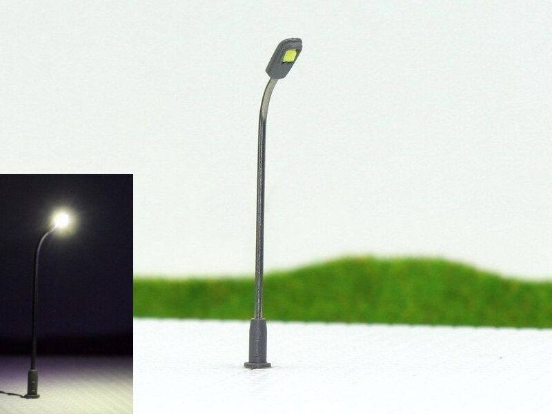 10x LED Straßenlampen Peitschenleuchten 3V (8-11cm) kaltweiß