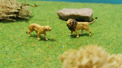 2x Löwen Löwe Figuren Set Tiere 1:87 (H0) - bemalt