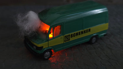 Diverse brennende H0 Autos "Krawalle" + Feuer LED (1:87)