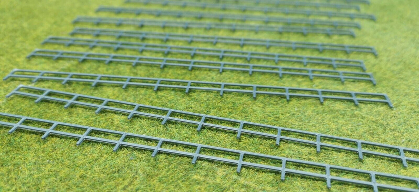 12 Stück "Metall Geländer" Zaun in silber/grau