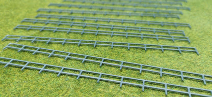 12 Stück "Metall Geländer" Zaun in silber/grau