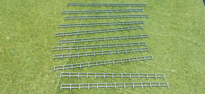 12 Stück "Metall Geländer" Zaun in silber/grau