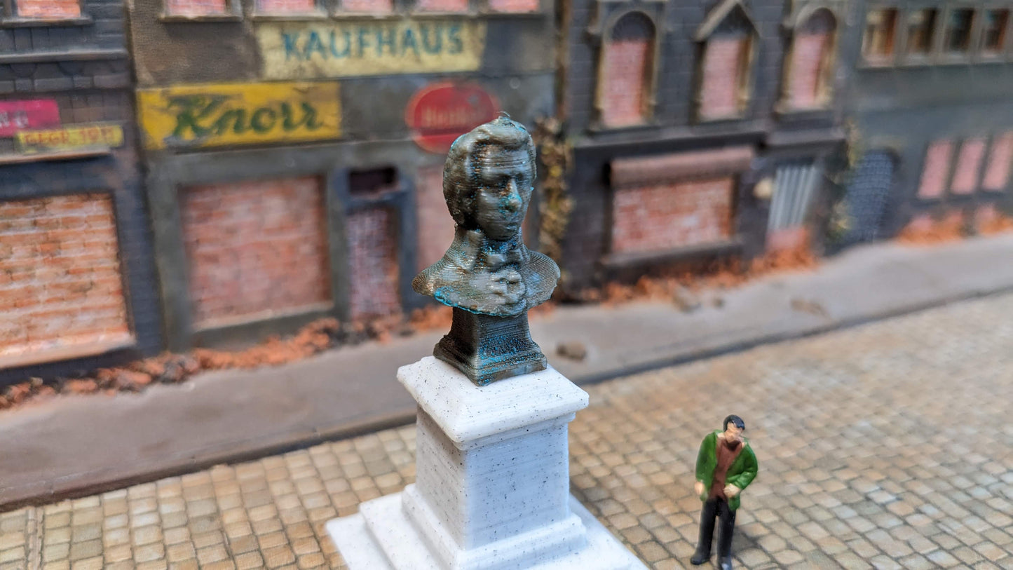 "Mozart" Büste Denkmal Bronze Kupfer - Spur H0 (1:87)